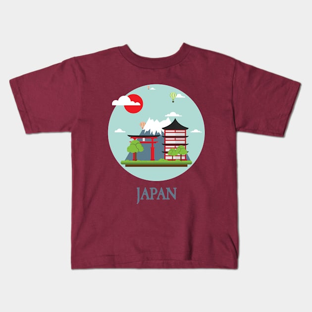 Japan Tokyo Tourist Travellers Edition Kids T-Shirt by PatrioTEEism